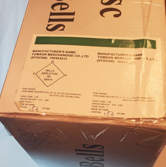 LED Crystal Disc Twin Bells Vtg 2000 Indoor Outdoor Hanging Light Display - Picture 13 of 14